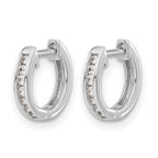 14k White Gold 1/10 carat Diamond Channel-set Hinged Hoop Earrings