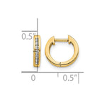 14k 1/10 carat Diamond Channel-set Hinged Hoop Earrings