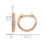 14k Rose Gold 1/5 carat Diamond Channel-set Hinged Hoop Earrings
