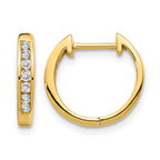 14k 1/5 carat Diamond Channel-set Hinged Hoop Earrings