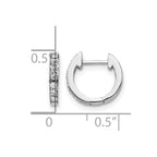 14k White Gold 1/6 carat Diamond Hinged Hoop Earrings