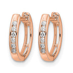 14k Rose Gold 1/8 carat Diamond Channel-set Hinged Hoop Earrings