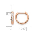 14k Rose Gold 1/8 carat Diamond Channel-set Hinged Hoop Earrings