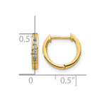 14k 1/8 carat Diamond Channel-set Hinged Hoop Earrings