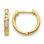 14k 1/8 carat Diamond Channel-set Hinged Hoop Earrings