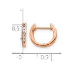 14k Rose Gold 1/8 carat Lab Grown Diamond VS/SI+ G+ Complete Hinged Hoop Earrings