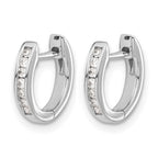 14k White Gold 1/8 carat Lab Grown Diamond VS/SI+ G+ Complete Hinged Hoop Earrings