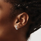 14k White Gold 1/6 carat Diamond Channel-set Hinged Hoop Earrings