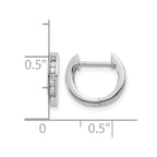 14k White Gold 1/8 carat Lab Grown Diamond VS/SI+ G+ Complete Hinged Hoop Earrings