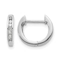 14k White Gold 1/6 carat Diamond Channel-set Hinged Hoop Earrings