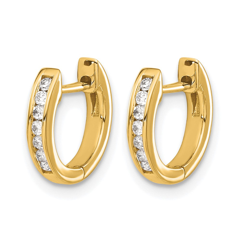 14k 1/8 carat Lab Grown Diamond VS/SI+ G+ Complete Hinged Hoop Earrings
