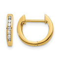 14k 1/6 carat Diamond Channel-set Hinged Hoop Earrings