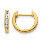 14k 1/6 carat Diamond Channel-set Hinged Hoop Earrings