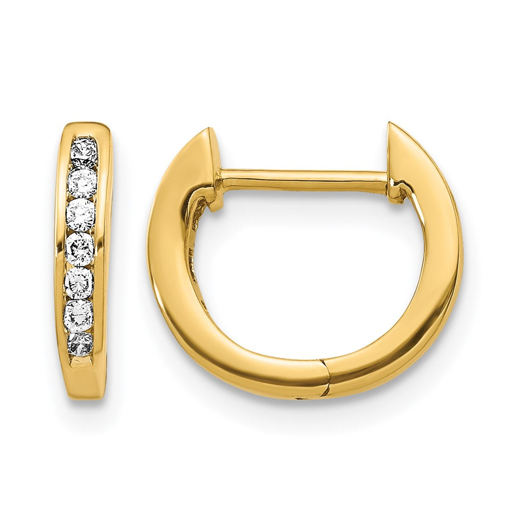 14k 1/8 carat Lab Grown Diamond VS/SI+ G+ Complete Hinged Hoop Earrings