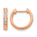 14k Rose Gold 1/5 carat Diamond Channel-set Hinged Hoop Earrings