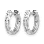 14k White Gold 1/5 carat Diamond Channel-set Hinged Hoop Earrings