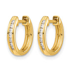 14k 1/5 carat Diamond Channel-set Hinged Hoop Earrings
