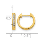 14k 1/5 carat Diamond Channel-set Hinged Hoop Earrings