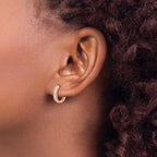 14k Rose Gold 1/4 carat Diamond Channel-set Hinged Hoop Earrings