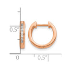 14k Rose Gold 1/4 carat Lab Grown Diamond VS/SI+ G+ Complete Hinged Hoop Earrings