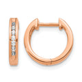 14k Rose Gold 1/4 carat Lab Grown Diamond VS/SI+ G+ Complete Hinged Hoop Earrings