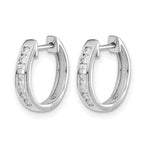 14k White Gold 1/4 carat Diamond Channel-set Hinged Hoop Earrings
