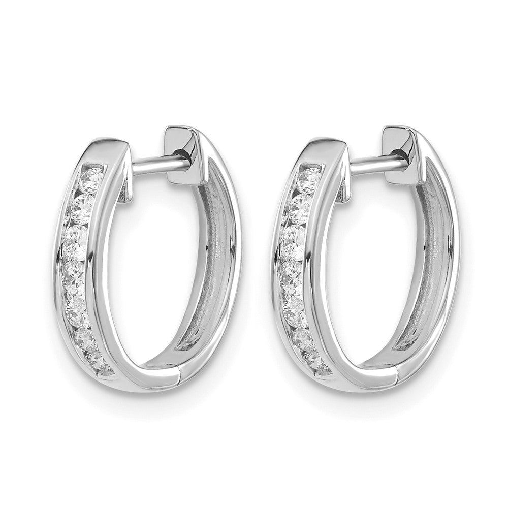 14k White Gold 1/4 carat Lab Grown Diamond VS/SI+ G+ Complete Hinged Hoop Earrings
