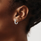 14k White Gold 1/4 carat Diamond Channel-set Hinged Hoop Earrings