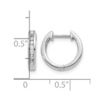 14k White Gold 1/4 carat Diamond Channel-set Hinged Hoop Earrings