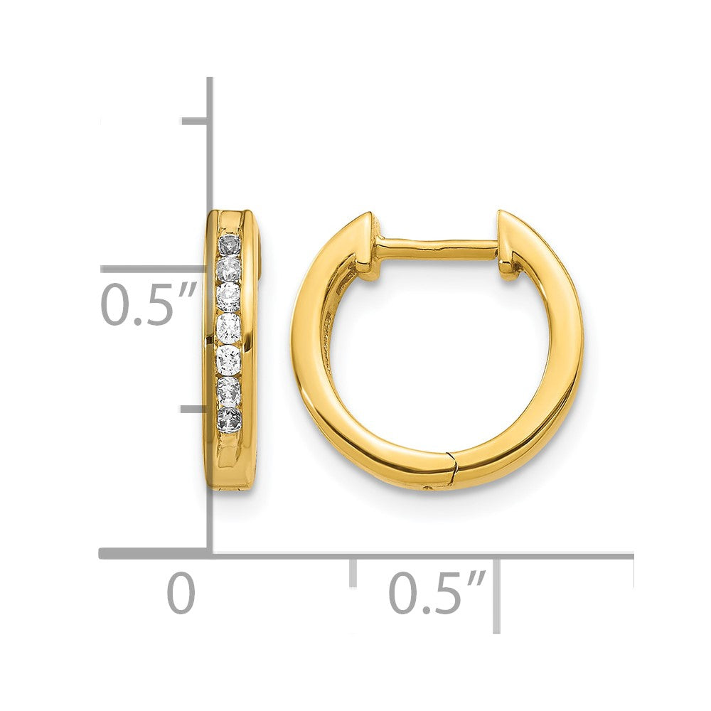 14k 1/4 carat Lab Grown Diamond VS/SI+ G+ Complete Hinged Hoop Earrings