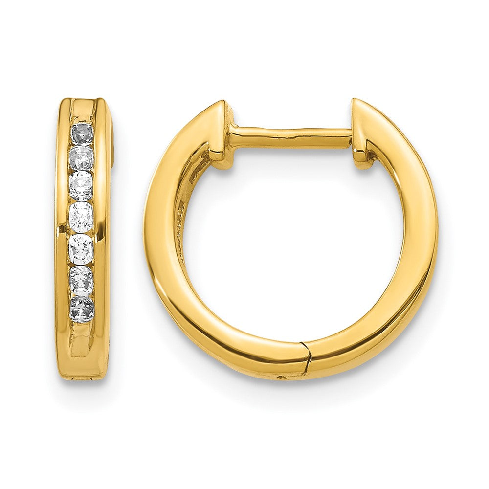 14k 1/4 carat Lab Grown Diamond VS/SI+ G+ Complete Hinged Hoop Earrings