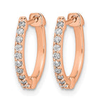 14k Rose Gold 1/5 carat Diamond Hinged Hoop Earrings