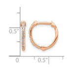 14k Rose Gold 1/5 carat Diamond Hinged Hoop Earrings