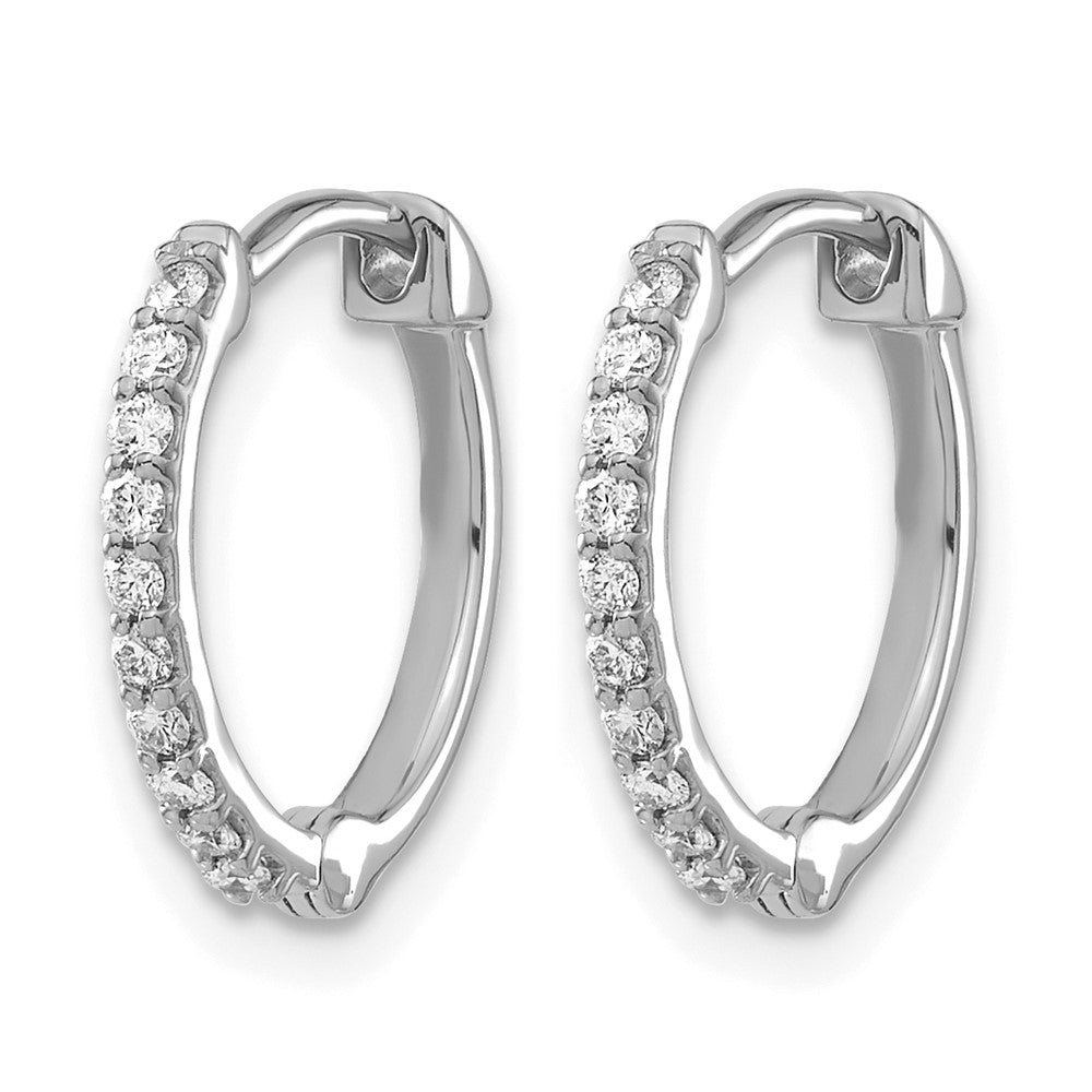 14k White Gold 1/5 carat Diamond Hoop Earrings
