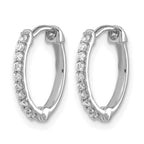 14k White Gold 1/5 carat Diamond Hoop Earrings
