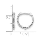14k White Gold 1/5 carat Diamond Hoop Earrings