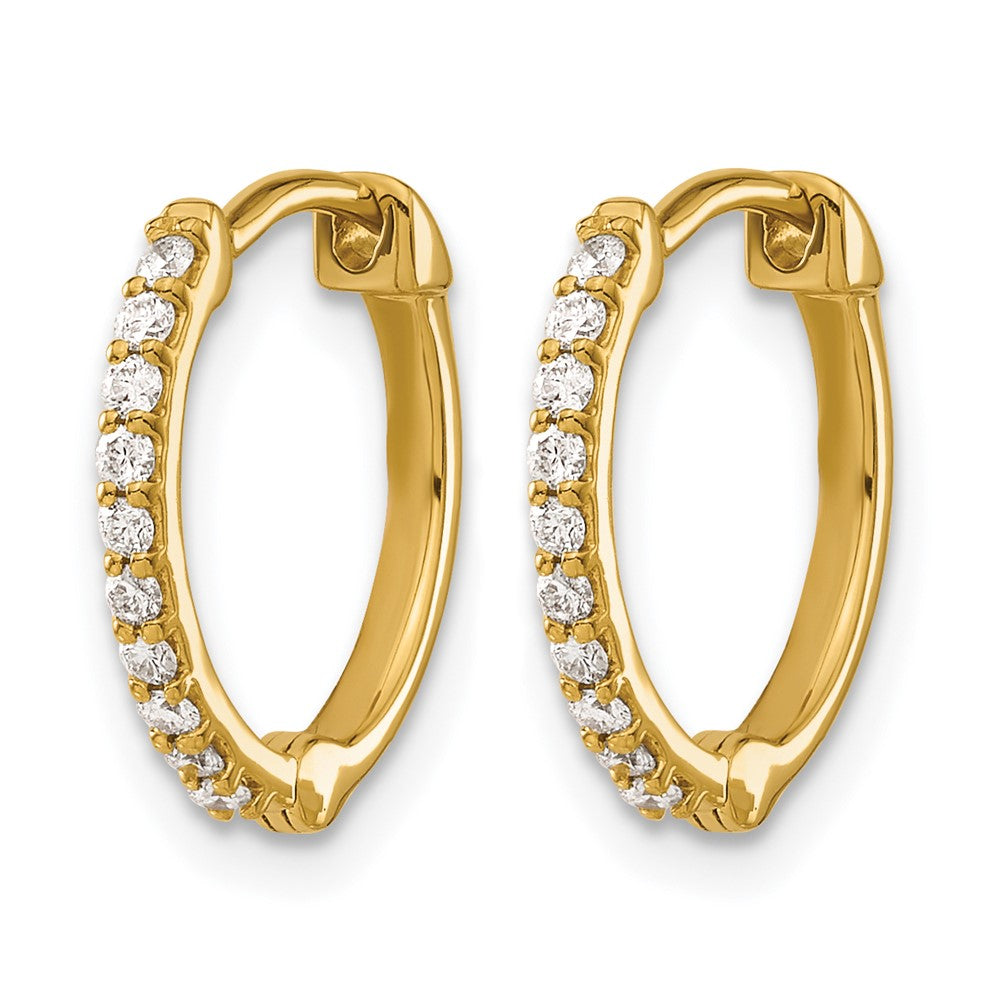 14k 1/5 carat Diamond Hinged Hoop Earrings