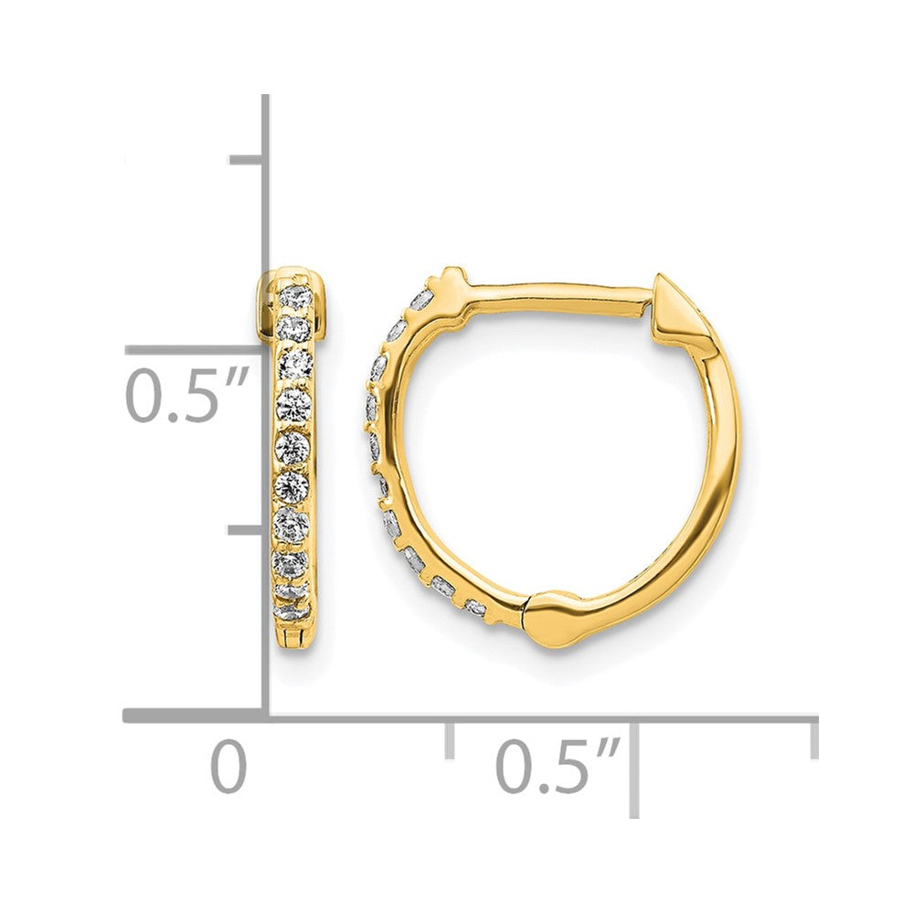 14k 1/5 carat Diamond Hinged Hoop Earrings