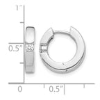 14k White Gold 1/6 carat AA Diamond Hinged Hoop Earrings
