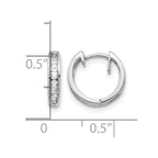14k White Gold 1/4 carat Baguette Diamond Channel-set Hinged Hoop Earrings