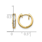 14k 1/4 carat Baguette Diamond Channel-set Hinged Hoop Earrings