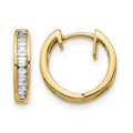 14k 1/4 carat Baguette Diamond Channel-set Hinged Hoop Earrings