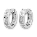 14k White Gold Diamond Complete Hinged Hoop Earrings