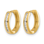 14k 1/10 carat Diamond Channel-set Hinged Hoop Earrings