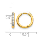 14k 1/10 carat Diamond Channel-set Hinged Hoop Earrings