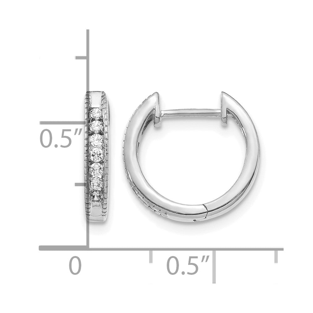 14k White Gold 1/5 carat Lab Grown Diamond VS/SI+ G+ Complete Hinged Hoop Earrings