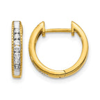 14k 1/5 carat Diamond Channel-set Hinged Hoop Earrings