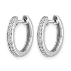 14k White Gold 1/3 carat Diamond Complete Hinged Hoop Earrings