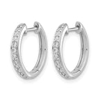 14k White Gold 1/4 carat Lab Grown Diamond VS/SI+ G+ Complete Hinged Hoop Earrings