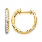 14k 1/4 carat Diamond Complete Hinged Hoop Earrings